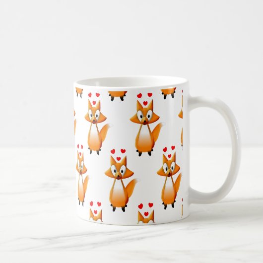Cute Cartoon Fox animal Motif de café Mug (Droite)