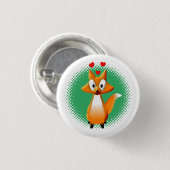 Cute Cartoon Fox Animal Ronde Button 3,2 Cm (Voorkant /achterkant)