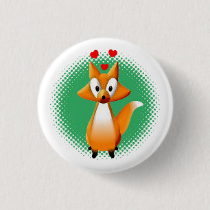 Cute Cartoon Fox Animal Ronde Button 3,2 Cm