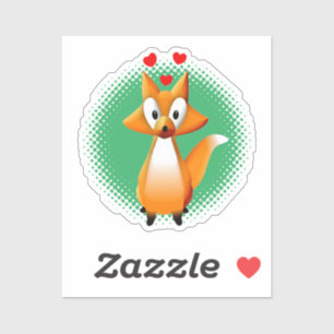 Cute Cartoon Fox Animal Sticker