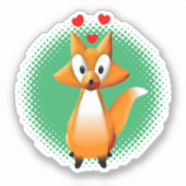 Cute Cartoon Fox Animal Sticker (Voorkant)