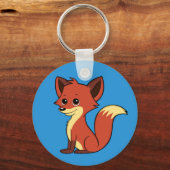 Cute Cartoon Fox Blue Sleutelhanger (Voorkant)