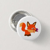 Cute Cartoon Fox en Butterfly Button Badge (Voorkant /achterkant)