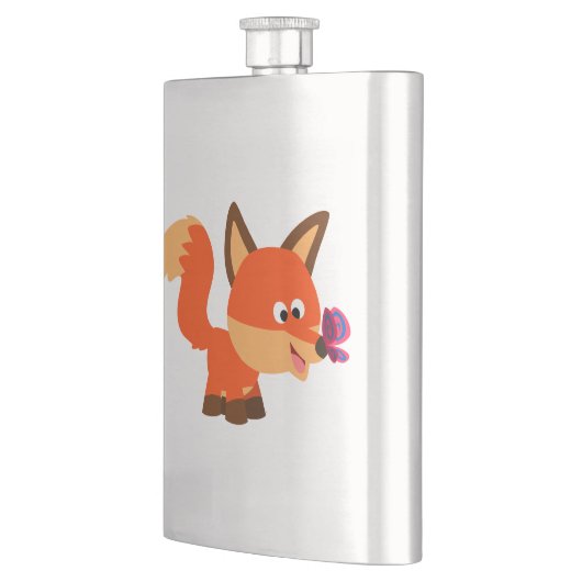Cute Cartoon Fox en Butterfly Hip Flask Flacon (Links)