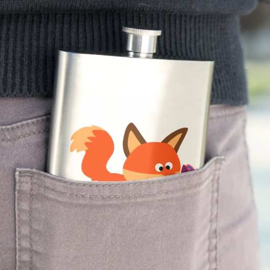 Cute Cartoon Fox en Butterfly Hip Flask Flacon (Voorbeeld)