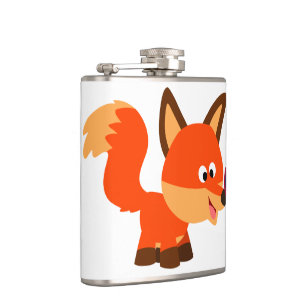Cute Cartoon Fox en Butterfly Hip Flask Heupfles