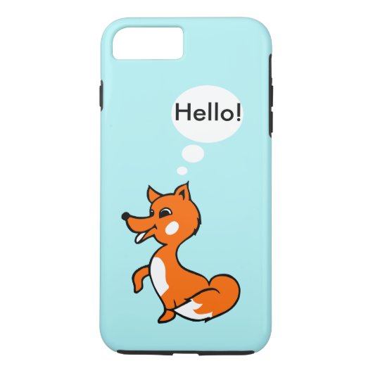 Cute cartoon fox op blauwe achtergrond gezegde hal Case-Mate iPhone case (Achterkant)