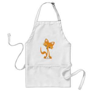 Cute Cartoon Fox Standaard Schort