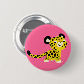 Cute Cartoon Friendly Leopard Button Badge (Voorkant /achterkant)