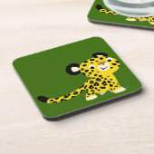 Cute Cartoon Friendly Leopard set Onderzetters (Linkerzijde)