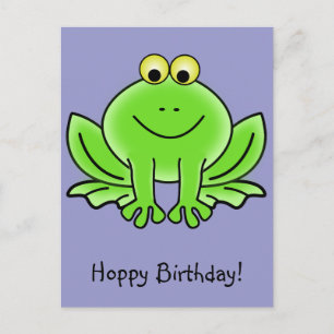 Cute Cartoon Frog Hoppy Birthday Funny Greeting Briefkaart