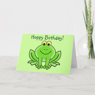 Cute Cartoon Frog Hoppy Birthday Funny Greeting Kaart