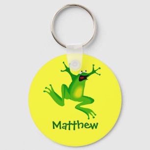 Cute Cartoon Frog Personalised Name Gift Sleutelhanger