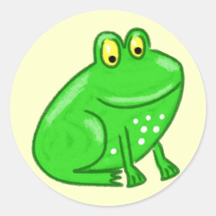Cute Cartoon Frog Ronde Sticker