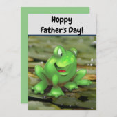Cute Cartoon Frog Vaderdag Kaart (Voorkant / Achterkant)
