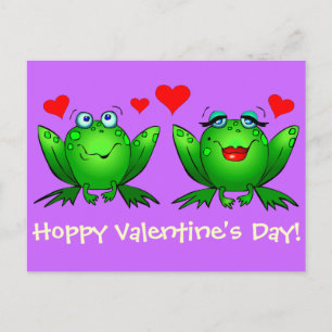 Cute Cartoon Frogs Briefkaart Hoppy Valentijnsdag