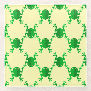 Cute Cartoon Frogs Glazen Onderzetter