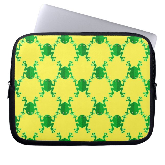 Cute Cartoon Frogs Laptop Sleeve (Voorkant)