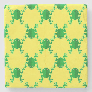 Cute Cartoon Frogs Stenen Onderzetter