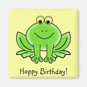 Cute Cartoon Froth Hoppy Birthday Funny Greeting Magneet