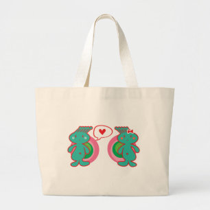 Cute Cartoon Fun Sweet Funny Funky Grote Tote Bag
