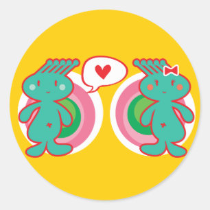 Cute Cartoon Fun Sweet Funny Funky Ronde Sticker