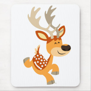 Cute Cartoon Gamboling Fallow Deer Mousepad Muismat