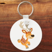Cute Cartoon Gamboling Fallow Deer Sleutelhanger (Voorkant)