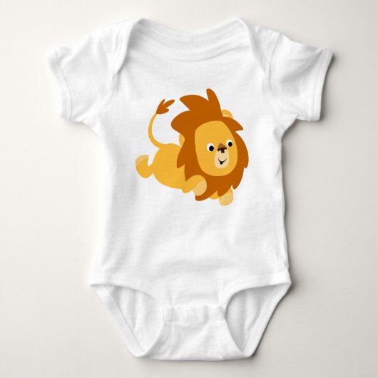 Cute Cartoon Gamboling Lion Baby Romper (Voorkant)