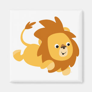 Cute Cartoon Gamboling Lion Magnet Magneet