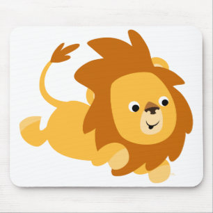 Cute Cartoon Gamboling Lion Mousepad Muismat