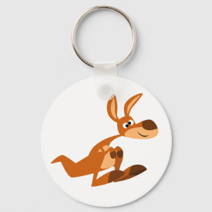 Cute Cartoon Gekke Kangaroo Sleutelhanger