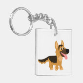 Cute Cartoon German Shepherd Dog AcrylSleutelhange Sleutelhanger (Voorkant Links)