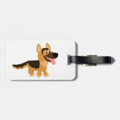 Cute Cartoon German Shepherd Dog Bagagelabel (Achterkant horizontaal)