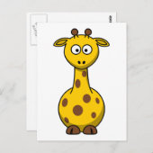 Cute Cartoon Giraffe Briefkaart (Voorkant / Achterkant)