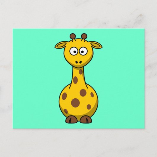 Cute Cartoon Giraffe Briefkaart (Voorkant)