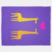 Cute Cartoon Giraffe Couple in Love Fleece Deken (Voorkant (Horizontaal))