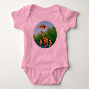 Cute Cartoon Giraffe en Ducklings Baby Creeper Romper