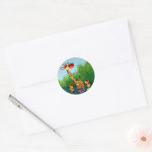 Cute Cartoon Giraffe en Ducklings Sticker (Envelop)