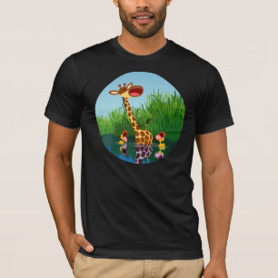 Cute Cartoon Giraffe en Ducklings T-shirt