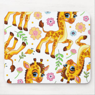 Cute cartoon giraffe muismat
