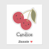 Cute Cartoon glimlachend Kawaii Cherries Sticker (Vel)