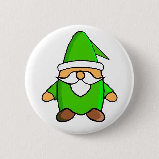 Cute Cartoon Gnome Button (Voorkant)