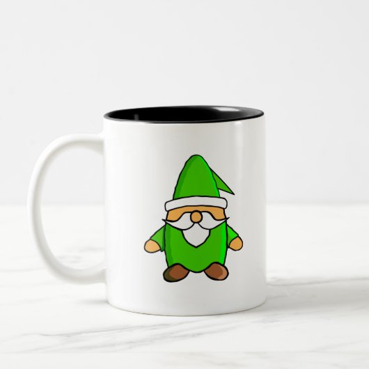 Cute Cartoon Gnome Two-Tone Koffee Mok (Links)