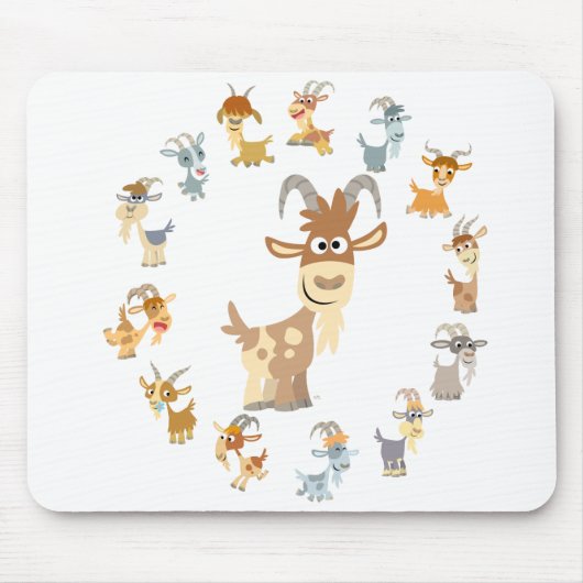Cute Cartoon Goat Mandala Mousepad Muismat (Voorkant)