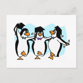 Cute Cartoon Graduing Penguins Briefkaart