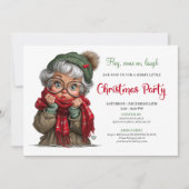 Cute Cartoon Granny Whimsical Holiday Invitation (Devant)