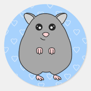Cute Cartoon Gray Hamster Stickers