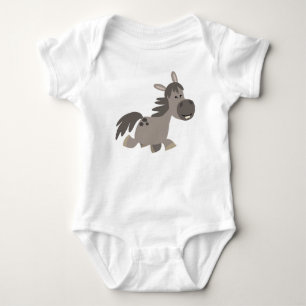 Cute Cartoon Grey Pony Baby Clothing Romper