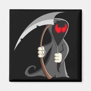 Cute Cartoon Grim Reaper Halloween Magneet